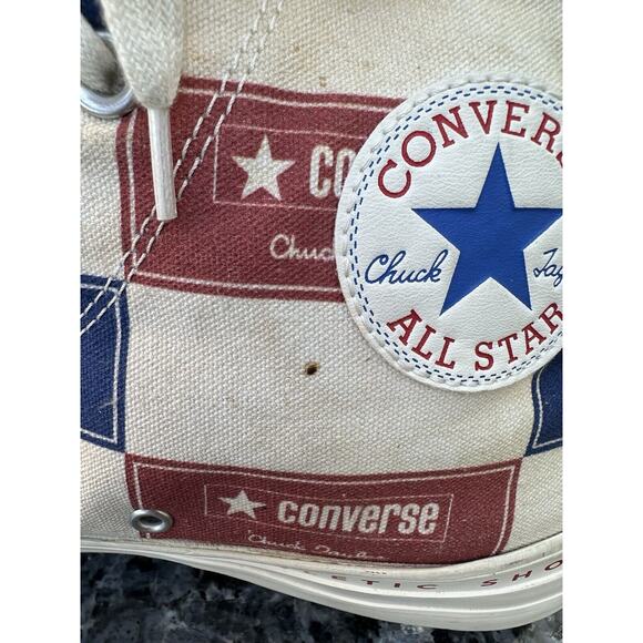Converse Mens CTAS Hi Bold Branding Canvas 166500C Egret/Blue/Gym Red Size 11 - Picture 7 of 13
